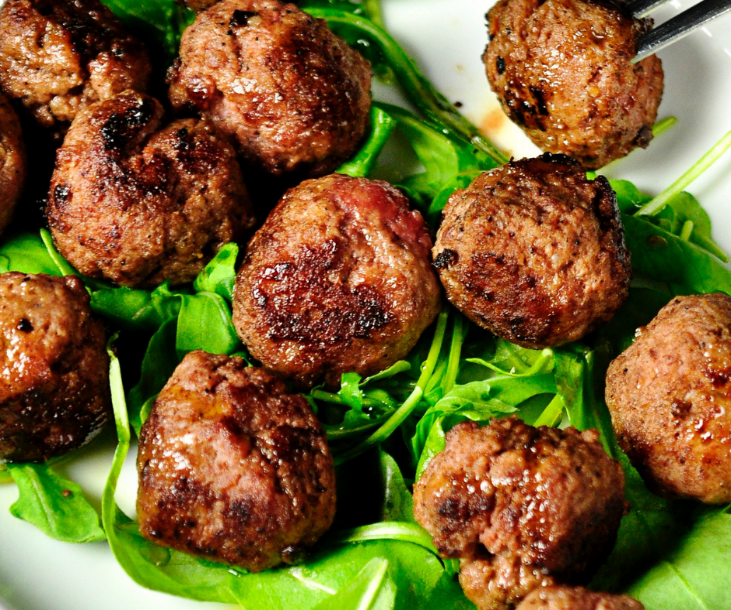 Greek-Inspired Meatballs with Avocado Tzatziki Sauce